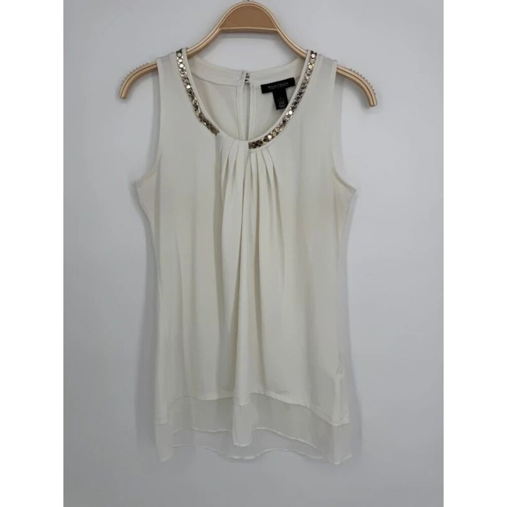 White House Black Market Sleeveless Tunic Blouse Size Small
